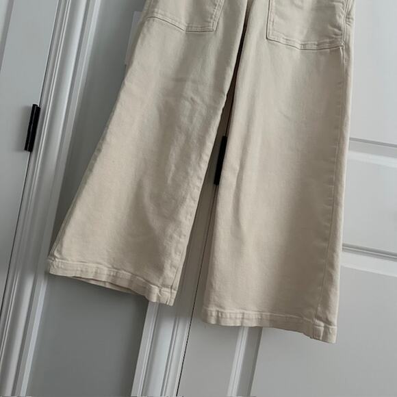 Anthropologie Pilcro The Kit Cropped Wide-Leg Trouser Jeans 28 Color: Cream - Picture 5 of 12